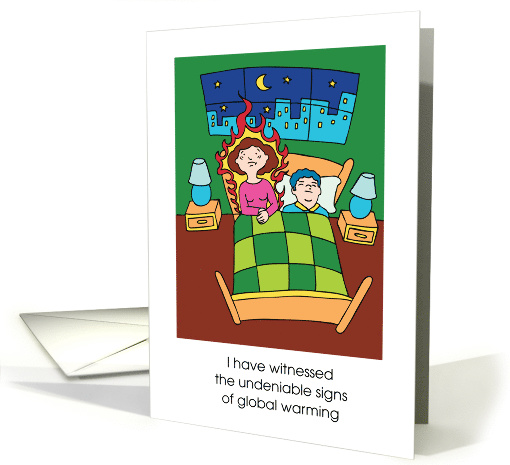 Global Warming Hot Flash Birthday for Her Humor card (1681906)