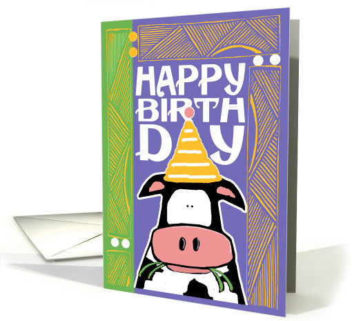 Happy Birthday Cow, Birthday Cute Farm Animals card (616352)