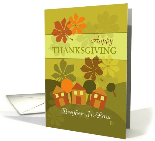Happy Thanksgiving Brother-In-Law Folk Art Style card (871262)