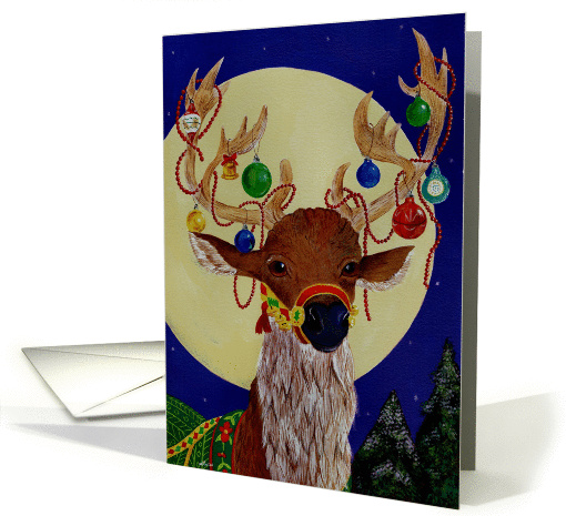 Festive Reindeer decorated for Christmas card (890621)