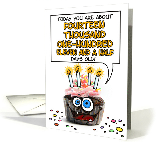 Happy Birthday 38 Years Old Crazy Cupcake Funny Days Old Math Card