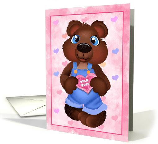 Bear Hugs Boy Bear Valentine card (1507506)