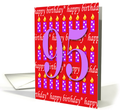 95 Years Old Lit Candle Age Specific Birthday card (166129)
