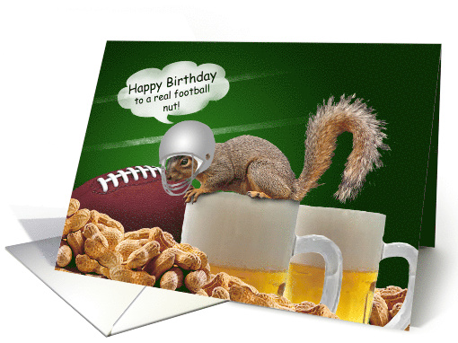 Humorous Birthday Squirrel Football Themed card (545583)