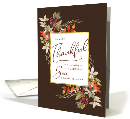 Fall Foliage Thanksgiving Greeting for Son & Daughter-in-Law card