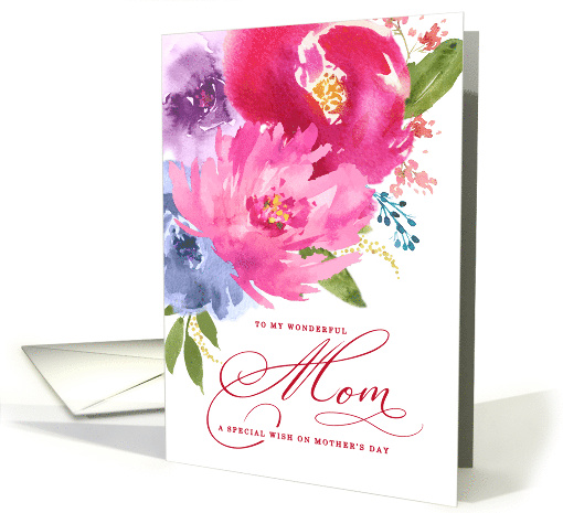 Happy Mother's Day Watercolor Bouquet to Mom card (1597094)