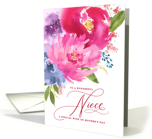 Happy Mother's Day Watercolor Bouquet to Niece card (1597180)