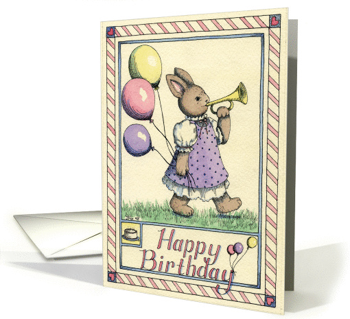Bunny Birthday card (50424)