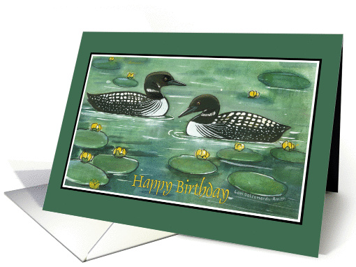 Loons, Happy Birthday card (247515)