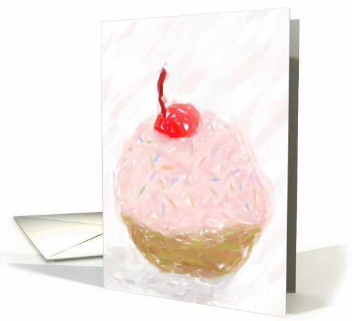 Happy Birthday Cupcake Girl card (139631)