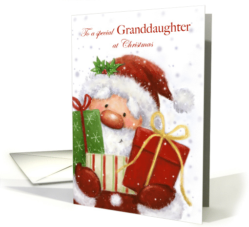 Christmas to Granddaughter Santa with Presents card (1658824)