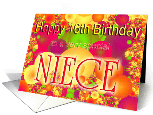 Happy 16th Birthday Niece card (227161)