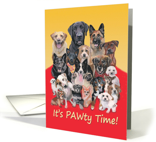 Pet Birthday Party Pawty Invitation for Dog Best Friends card