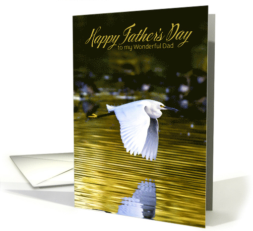 Father's Day for Dad Great White Egret Flying Over Pond... (1685902)