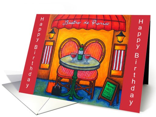 Happy Birthday Paris Bistro card (581856)