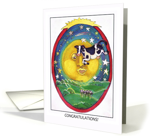 It's your Birthday! Cow jumping over Moon, Congratulations! card