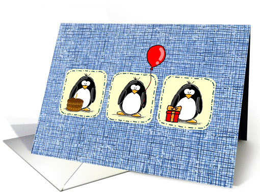 Birthday Penguins card (80003)