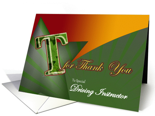Driving Instructor Thank you card sincere gratitude T for... (980679)