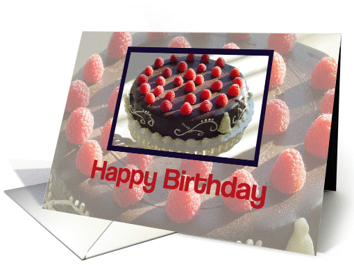 Happy Bday Raspberry Chololate Cake card (379546)