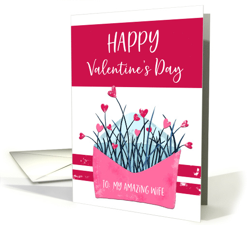 Red and Pink Growing Hearts Valentine's Day for Wife card (1594502)