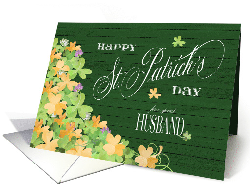 Bunches of Watercolor Shamrocks Happy St. Patrick's Day Husband card