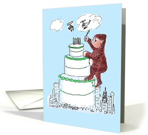Birthday Humor - Gorilla Birthday Cake card (1318876)