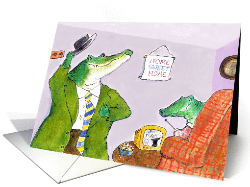 Congrats on Your New Home - humor cute alligators card (969159)