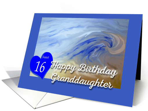 Happy Birthday Sweet 16 granddaughter Beach Wave card (1343156)