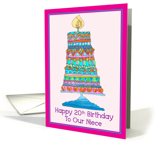 Happy 20th Birthday Niece Party Cake card (945606)