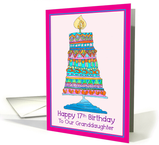 Happy 17th Birthday to Our Granddaughter Party Cake card (945776)