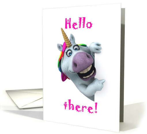 Hello there Rainbow Unicorn card (1638842)