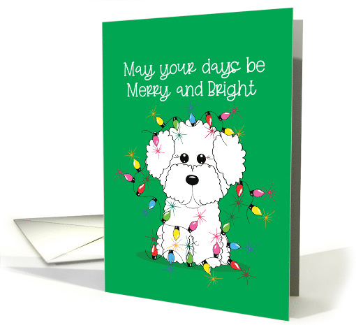 Bichon Frise Christmas Quote with Holiday Lights card (1642456)