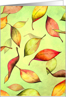 Falling Autumn Leaves Card