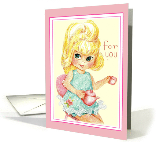 Gift for You Tea Party Lady or  Her Birthday Hostess card (111930)