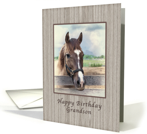 Birthday, Grandson, Brown Horse with Bridle card (1025049)