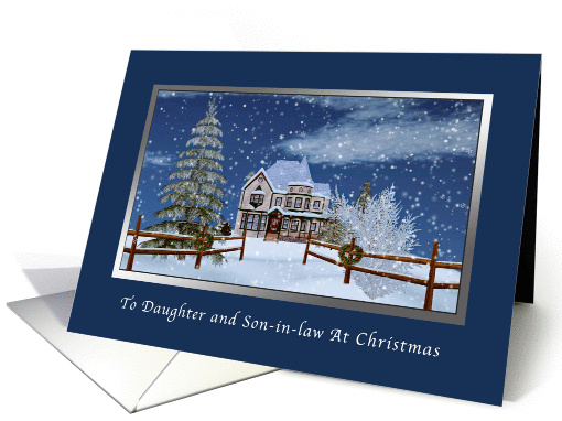 Christmas, Daughter and Son-in-law, Winter Scene card (1149016)