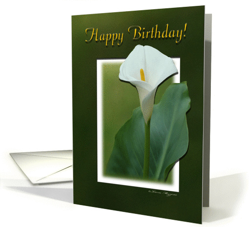 Happy Birthday Calla lily Flower in 3D card (883842)
