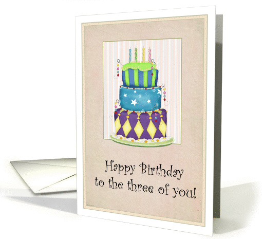 Happy Birthday Triplets card (214946)