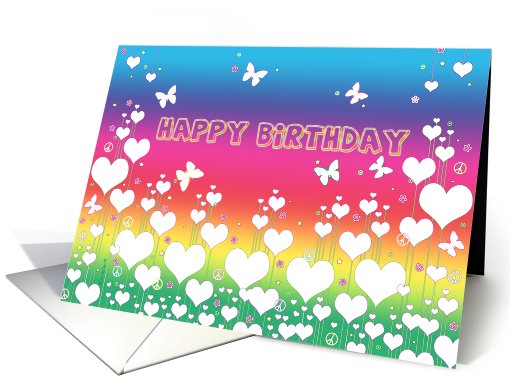Peace Love Rainbow Birthday card (751441)