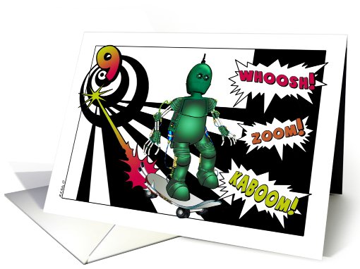 9th Birthday, Skateboarding Robot card (755288)