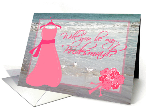 Will you be my Bridesmaid? - Beach Wedding card (222637)
