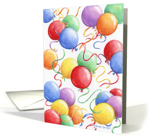 Christian Birthday Colorful Balloons God Bless You card (122885)