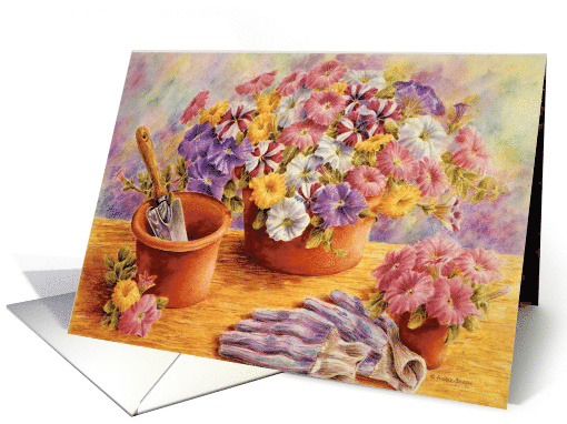 Birthday Gardeners Petunias Beautiful Day card (1531542)