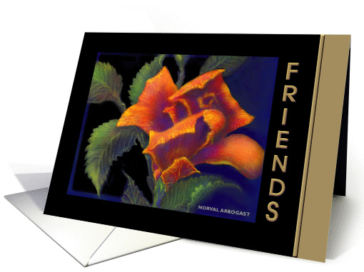 Birthday Greeting Card/Friend/ Orange Rose/'A Rose for... (187462)