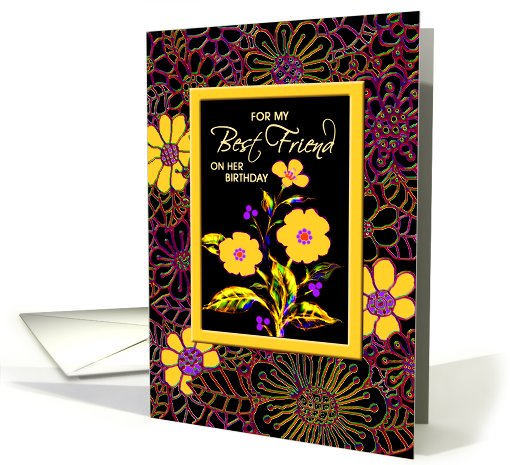 Friend, Female, Birthday 'A Floral Bright'  card (235190)