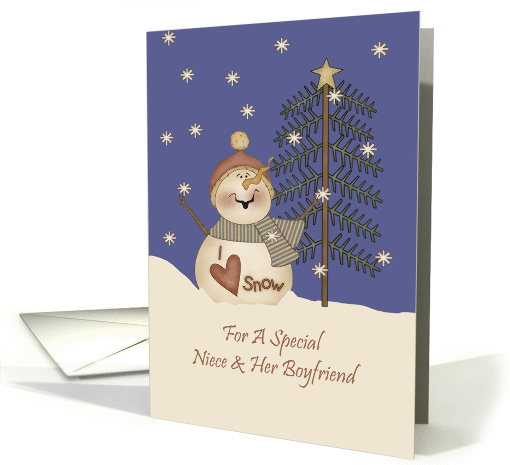 Niece And Her Boyfriend Cute Snowman Christmas card (1159178)