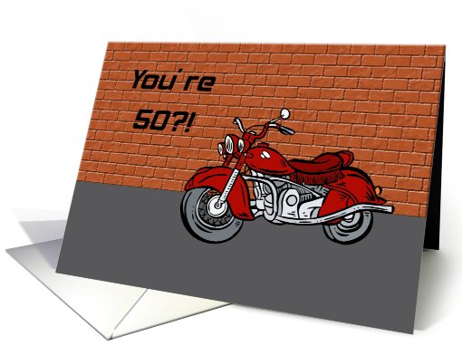 Motorcycle An Antique 50th Birthday card (589609)