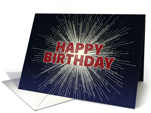 Happy Birthday with Exploding Fireworks card (1717822)