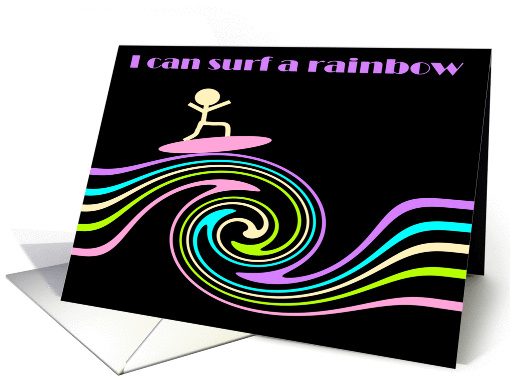 Rainbow surfer boy's Birthday card (298948)