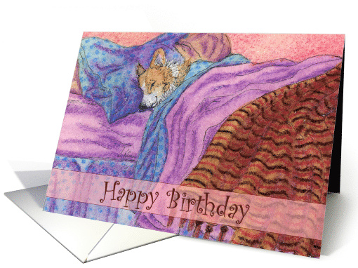 Happy Birthday, duvet day, corgi dog, welsh corgi card (1512454)